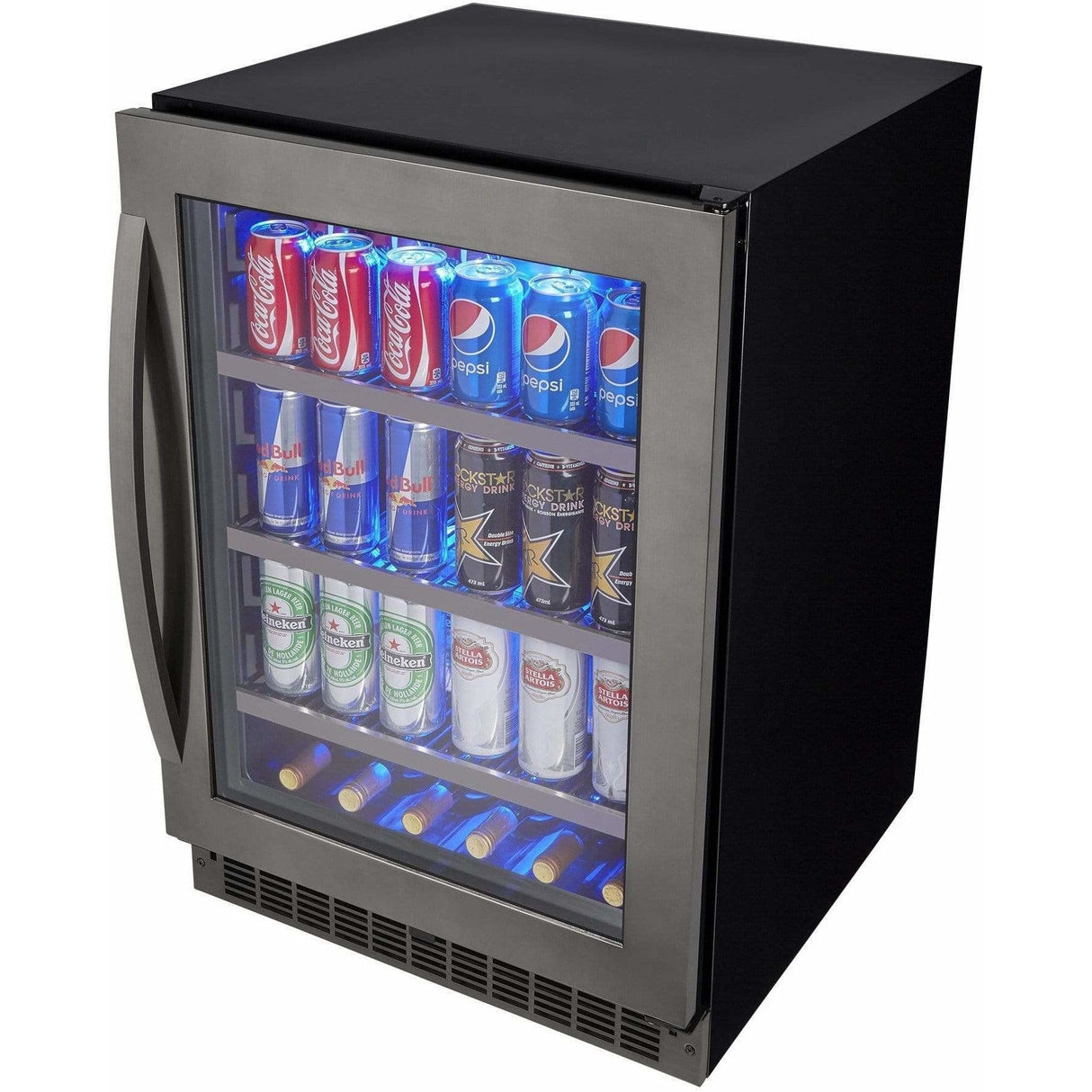 Danby Silhouette Select Prague 24" Single Zone Built-In Black Stainless Steel Beverage Fridge SSBC056D2B-S Beverage Centers SSBC056D2B-S Wine Coolers Empire
