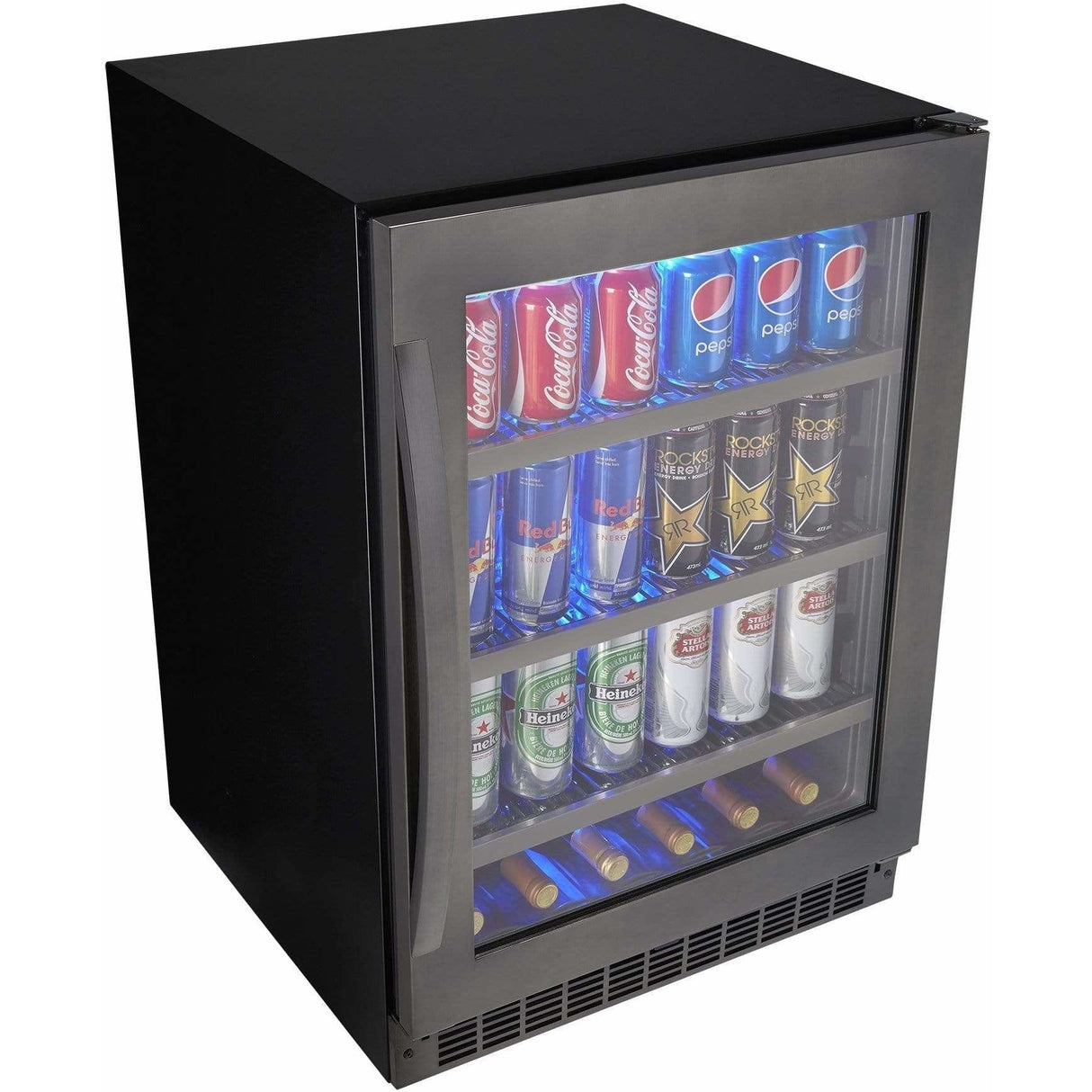 Danby Silhouette Select Prague 24" Single Zone Built-In Black Stainless Steel Beverage Fridge SSBC056D2B-S Beverage Centers SSBC056D2B-S Wine Coolers Empire