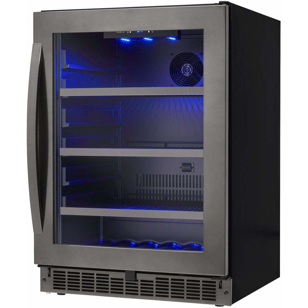 Danby Silhouette Select Prague 24" Single Zone Built-In Black Stainless Steel Beverage Fridge SSBC056D2B-S Beverage Centers SSBC056D2B-S Wine Coolers Empire