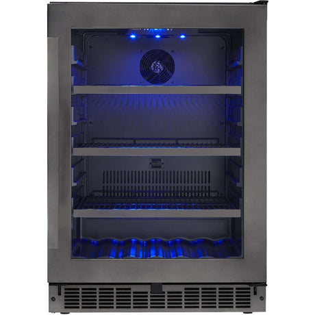 Danby Silhouette Select Prague 24" Single Zone Built-In Black Stainless Steel Beverage Fridge SSBC056D2B-S Beverage Centers SSBC056D2B-S Wine Coolers Empire