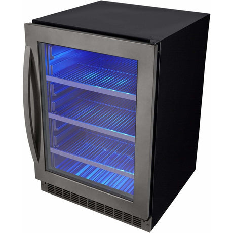 Danby Silhouette Select Prague 24" Single Zone Built-In Black Stainless Steel Beverage Fridge SSBC056D2B-S Beverage Centers SSBC056D2B-S Wine Coolers Empire