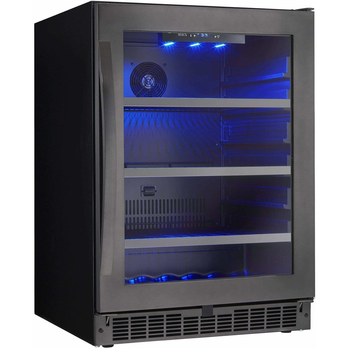 Danby Silhouette Select Prague 24" Single Zone Built-In Black Stainless Steel Beverage Fridge SSBC056D2B-S Beverage Centers SSBC056D2B-S Wine Coolers Empire
