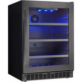 Danby Silhouette Select Prague 24" Single Zone Built-In Black Stainless Steel Beverage Fridge SSBC056D2B-S Beverage Centers SSBC056D2B-S Wine Coolers Empire