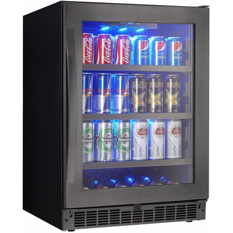 Danby Silhouette Select Prague 24" Single Zone Built-In Black Stainless Steel Beverage Fridge SSBC056D2B-S Beverage Centers SSBC056D2B-S Wine Coolers Empire