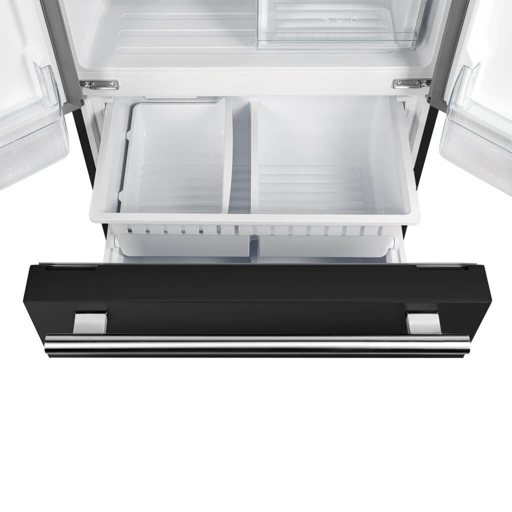 Forno Espresso 30" Black 17.5 Cu. Ft. With Ice Maker Refrigerator FFFFD1974-31BLK Refrigerators FFFFD1974-31BLK Wine Coolers Empire