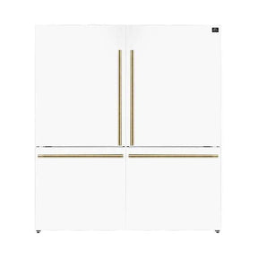 Forno Espresso Milano 62" White Freestanding Bottom Freezer Refrigerator Refrigerators FFFFD1787-60WHT Wine Coolers Empire