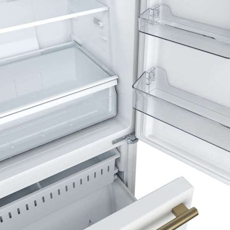 Forno Espresso Milano 62" White Freestanding Bottom Freezer Refrigerator Refrigerators FFFFD1787-60WHT Wine Coolers Empire