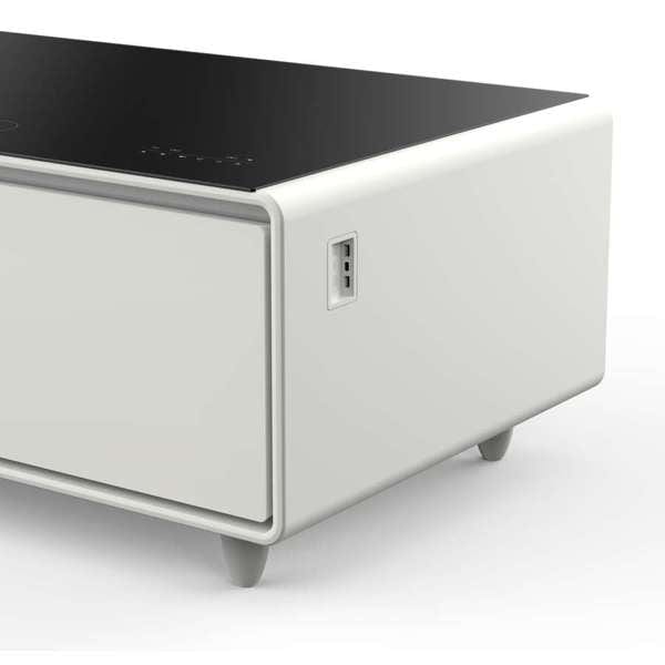 Forno Evoluto 51" White Smart Coffee Table Dual Refrigerator Drawers FCTFR7006-51WHT Refrigerators FCTFR7006-51WHT Wine Coolers Empire