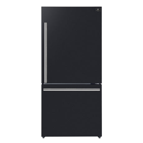 Forno Milano Espresso 17.2 Cu. Ft. Right Hinge Refrigerator Bottom Freezer FFFFD1785-31BLK Refrigerators FFFFD1785-31BLK Wine Coolers Empire