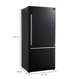 Forno Milano Espresso 17.2 Cu. Ft. Right Hinge Refrigerator Bottom Freezer FFFFD1785-31BLK Refrigerators FFFFD1785-31BLK Wine Coolers Empire