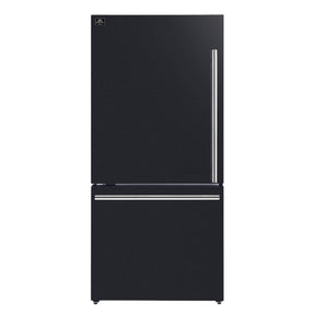 Forno Milano Espresso 31" Black 17.2 Cu.Ft W/ Ice Maker Bottom Freezer Refrigerator FFFFD1786-31BLK Refrigerators FFFFD1786-31BLK Wine Coolers Empire