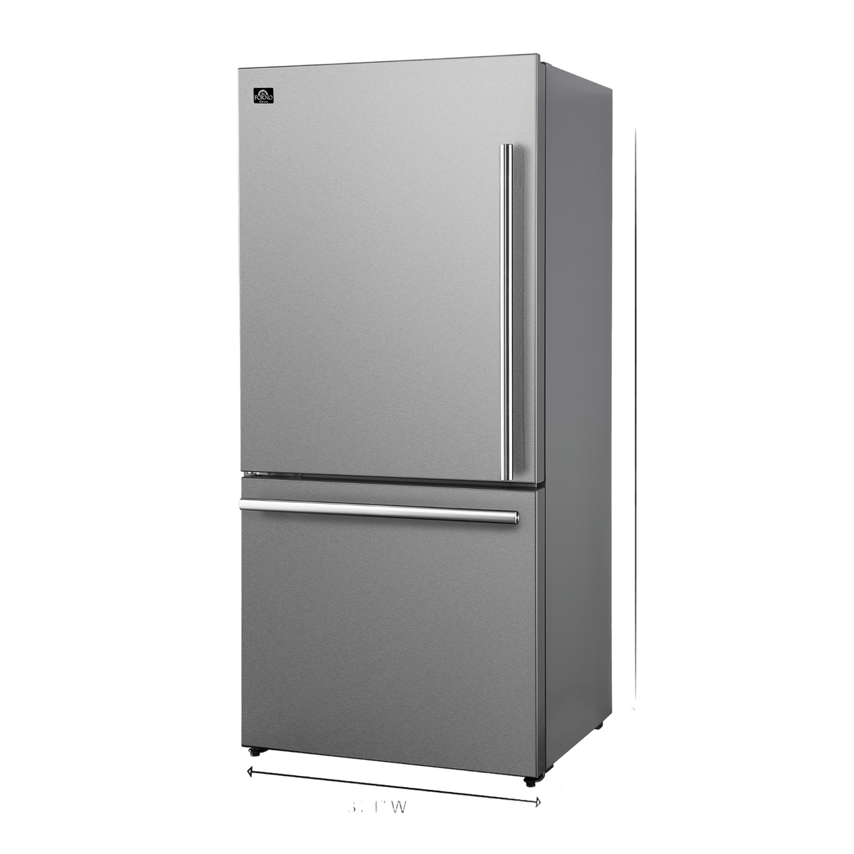 Forno Milano Espresso 31" Stainless 17.2 Cu.Ft W/ Ice Maker Bottom Freezer Refrigerator FFFFD1786-31S Refrigerators FFFFD1786-31S Wine Coolers Empire