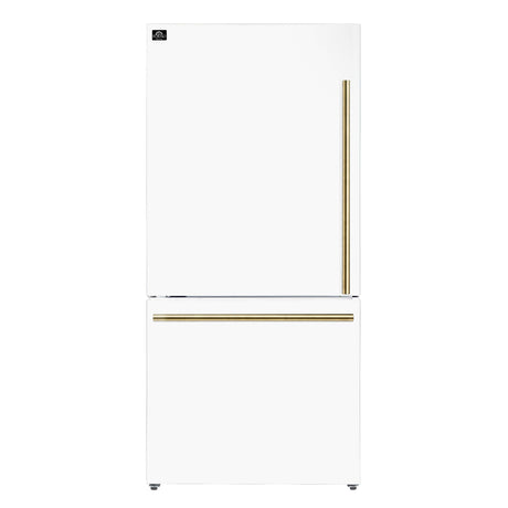 Forno Milano Espresso 31" White 17.2 Cu.Ft W/ Ice Maker Bottom Freezer Refrigerator FFFFD1786-31WHT Refrigerators FFFFD1786-31WHT Wine Coolers Empire