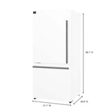 Forno Milano Espresso 31" White 17.2 Cu.Ft W/ Ice Maker Bottom Freezer Refrigerator FFFFD1786-31WHT Refrigerators FFFFD1786-31WHT Wine Coolers Empire