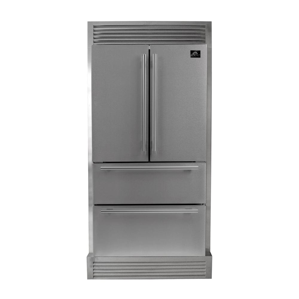 Forno Moena 40" French Door Refrigerator With Decorative Grill FFRBI1820-40SG Wine Coolers Empire