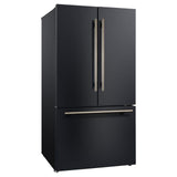Forno Rivello 36 Inch French Door Black Refrigerator FFFFD1783-36BLK Refrigerators FFFFD1783-36BLK Wine Coolers Empire
