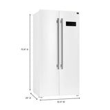 Forno Salerno Espresso 33" 15.6 cu. ft. Refrigerator in White with Antique Brass Handles, FFRBI1805-33WHT Refrigerators FFRBI1805-33WHT Wine Coolers Empire