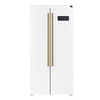 Forno Salerno Espresso 33" 15.6 cu. ft. Refrigerator in White with Antique Brass Handles, FFRBI1805-33WHT Refrigerators FFRBI1805-33WHT Wine Coolers Empire