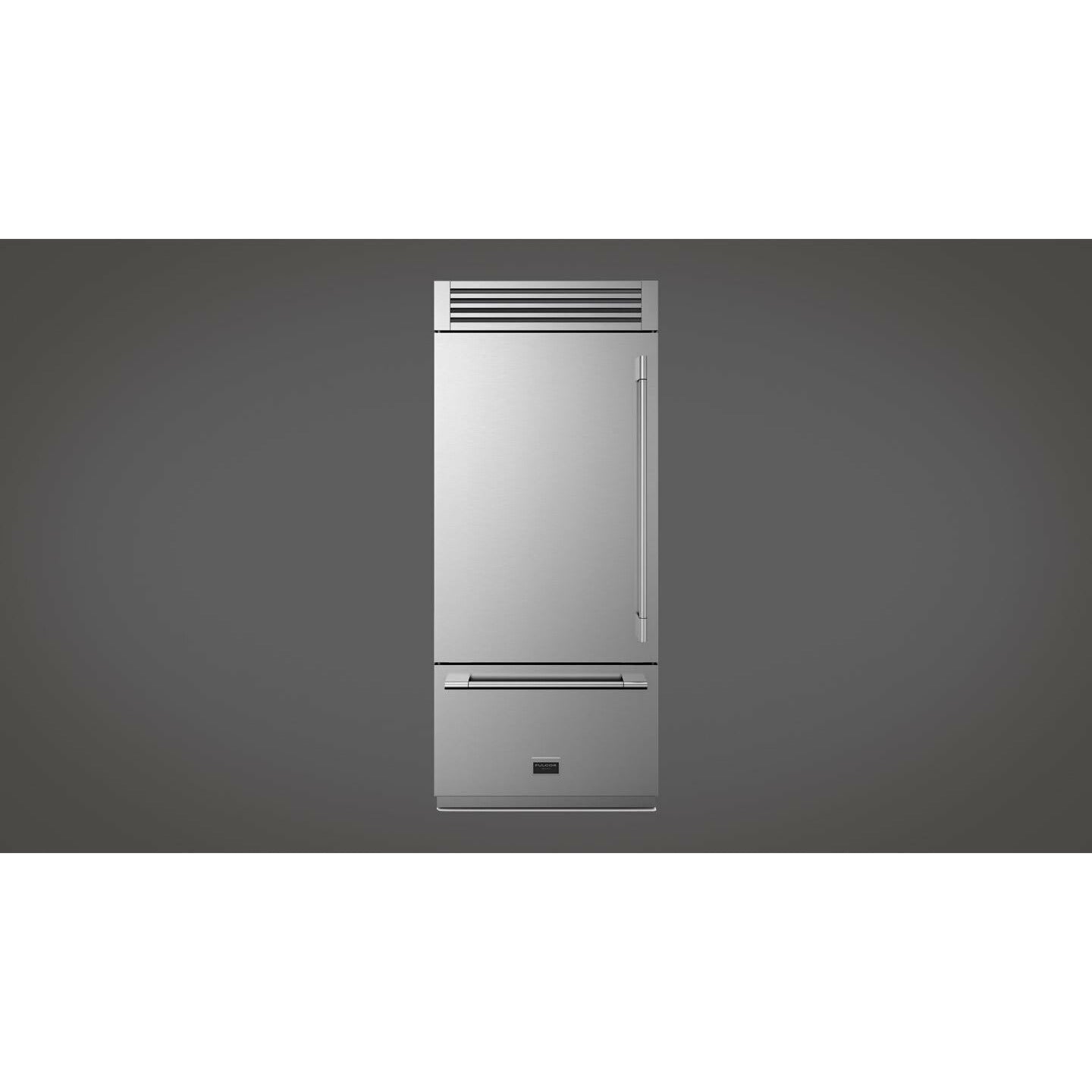 Fulgor Milano 700 Series 36 Inch Wide 18.5 Cu. Ft. Panel Ready Bottom Freezer Refrigerator with Ice Maker  Stainless Steel - F7PBM36S2 Refrigerators F7IBM36O2-R Wine Coolers Empire