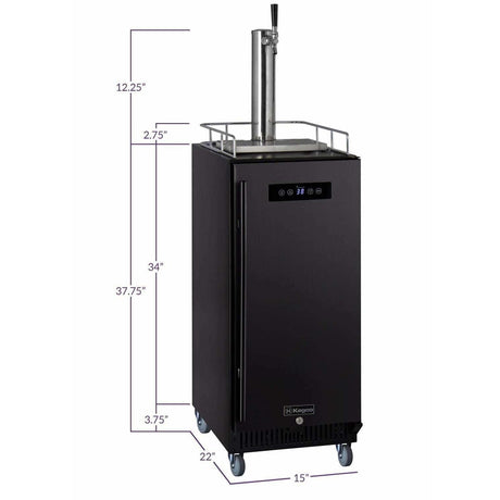 Kegco 15" Wide Cold Brew Coffee Single Tap Black Kegerator ICS15BBR Coffee Dispensers ICS15BBRNK Wine Coolers Empire