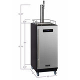 Kegco 15" Wide Commercial with Stainless Steel Door Kegerator SLK15BSR Kegerators SLK15BSRNK Wine Coolers Empire