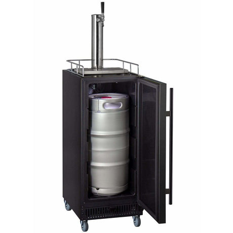 Kegco 15" Wide Kombucha Single Tap Black Kegerator KOM15BBR Kegerators KOM15BBRNK Wine Coolers Empire