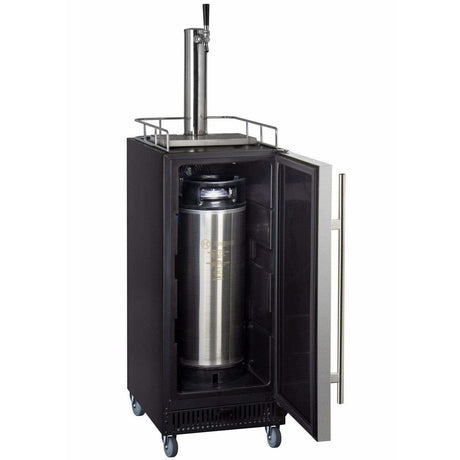 Kegco 15" Wide Kombucha Single Tap Stainless Steel Kegerator KOM15BSR Kegerators KOM15BSRNK Wine Coolers Empire