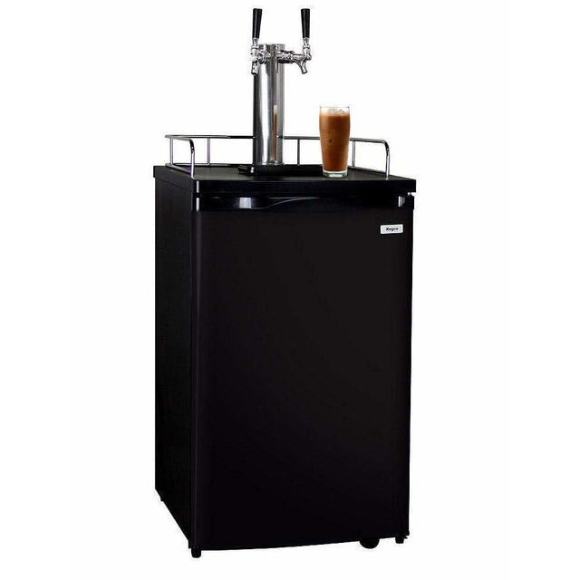 Kegco 20" Wide Cold Brew Coffee Dual Tap Black Kegerator ICK19B-2 Coffee Dispensers ICK19B-2NK Wine Coolers Empire