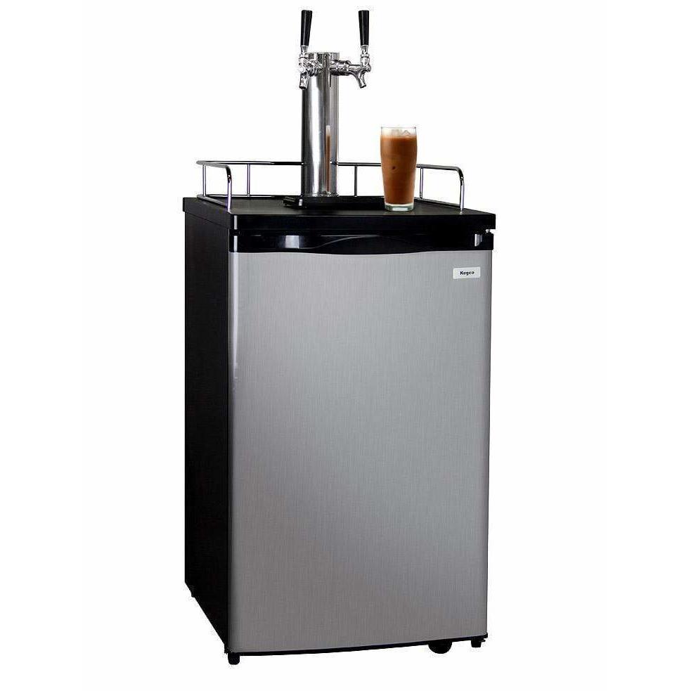 Kegco 20" Wide Cold Brew Coffee Dual Tap Stainless Steel Kegerator ICK19S-2 Coffee Dispensers ICK19S-2NK Wine Coolers Empire