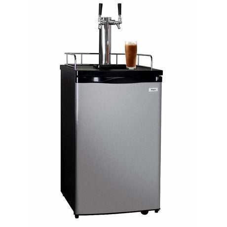 Kegco 20" Wide Cold Brew Coffee Dual Tap Stainless Steel Kegerator ICK19S-2 Coffee Dispensers ICK19S-2NK Wine Coolers Empire