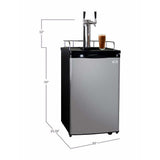 Kegco 20" Wide Cold Brew Coffee Dual Tap Stainless Steel Kegerator ICK19S-2 Coffee Dispensers ICK19S-2NK Wine Coolers Empire