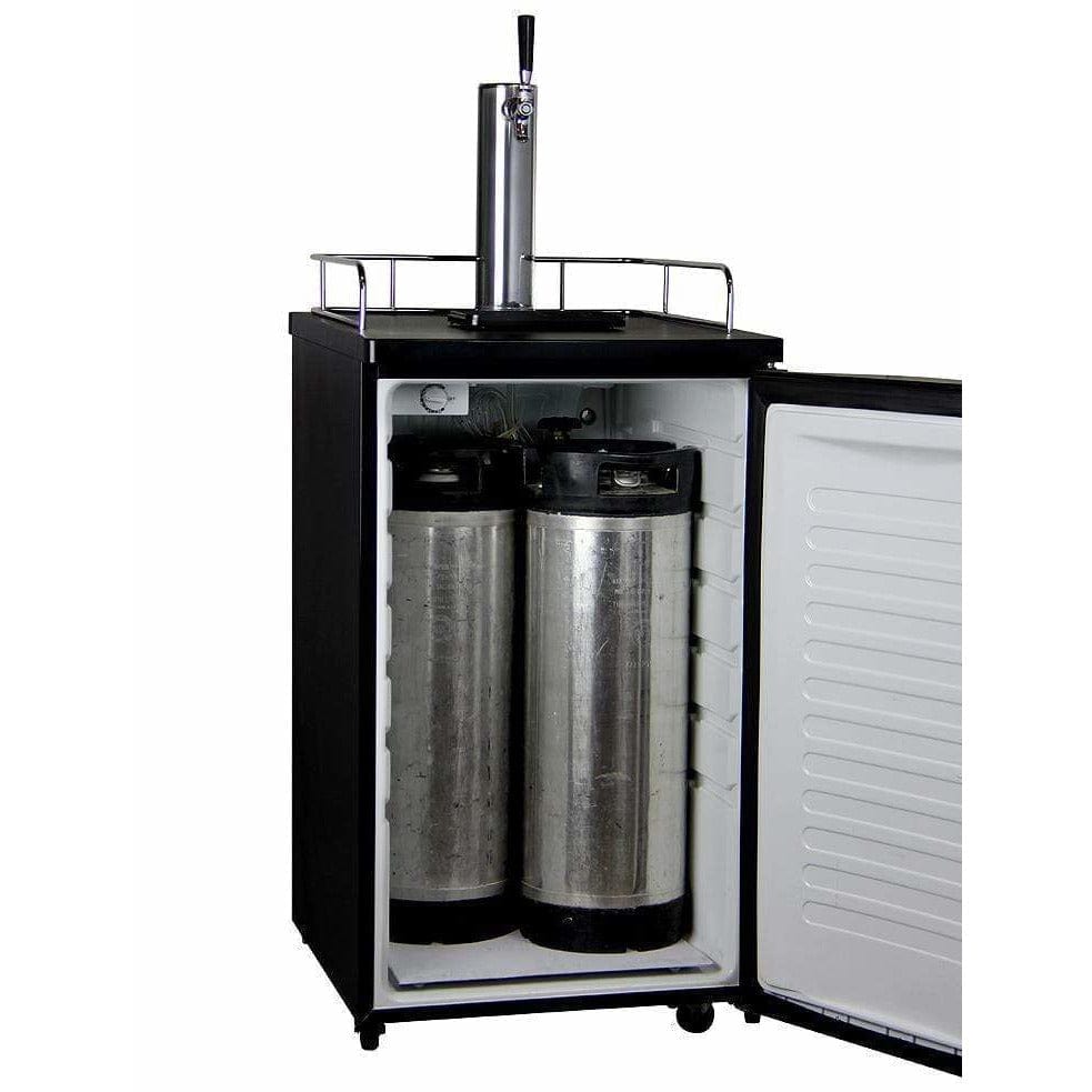 Kegco 20" Wide Cold Brew Coffee Single Tap Black Kegerator ICK19B-1 Coffee Dispensers ICK19B-1NK Wine Coolers Empire