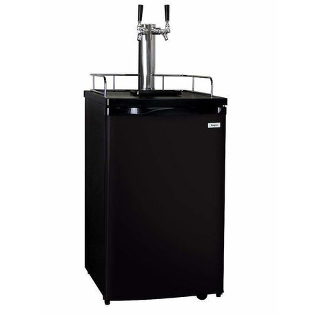 Kegco 20" Wide Dual Tap Black Home Brew Kegerator HBK199B-2 Kegerators HBK199B-2NK Wine Coolers Empire