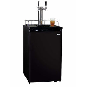 Kegco 20" Wide Kombucha Dual Tap Black Kegerator KOM19B-2 Kegerators KOM19B-2 Wine Coolers Empire