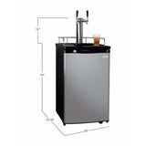 Kegco 20" Wide Kombucha Dual Tap Stainless Steel Kegerator KOM19S-2 Kegerators KOM19B-2NK Wine Coolers Empire