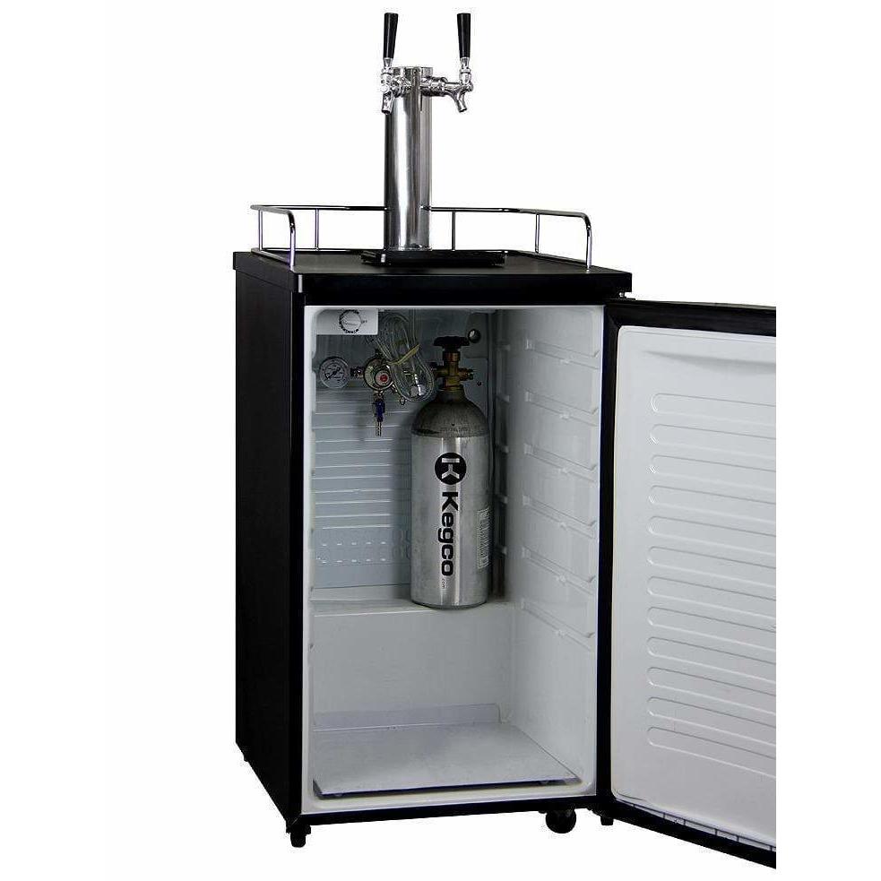 Kegco 20" Wide Kombucha Dual Tap Stainless Steel Kegerator KOM19S-2 Kegerators KOM19B-2NK Wine Coolers Empire