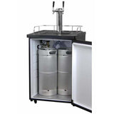 Kegco 24" Wide Cold Brew Coffee Dual Tap Black Kegerator ICK20B-2 Coffee Dispensers ICK20B-2NK Wine Coolers Empire