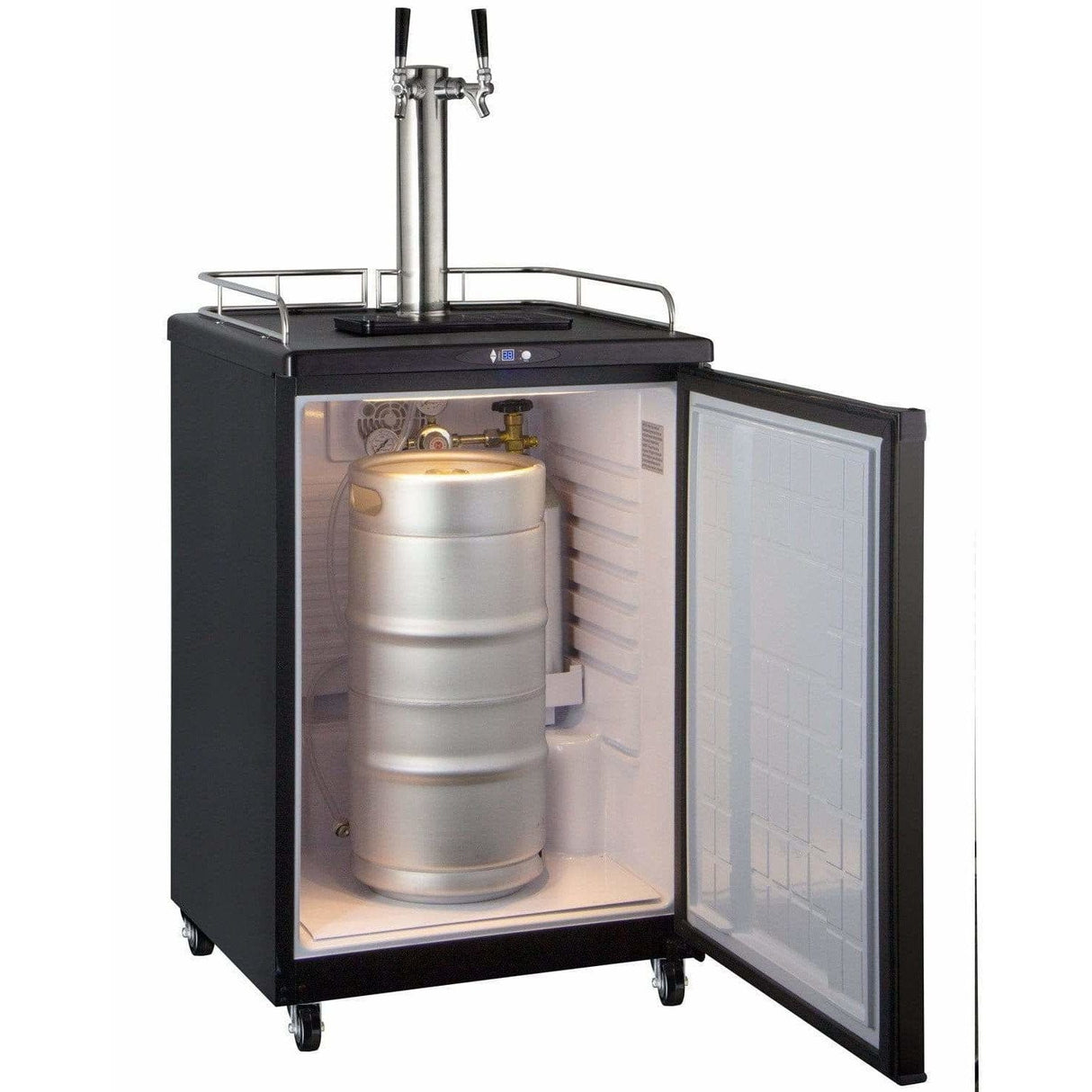 Kegco 24" Wide Cold Brew Coffee Dual Tap Black Kegerator ICZ163B-2 Coffee Dispensers ICZ163B-2NK Wine Coolers Empire