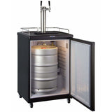 Kegco 24" Wide Cold Brew Coffee Dual Tap Black Kegerator ICZ163B-2 Coffee Dispensers ICZ163B-2NK Wine Coolers Empire