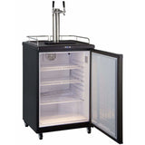 Kegco 24" Wide Cold Brew Coffee Dual Tap Black Kegerator ICZ163B-2 Coffee Dispensers ICZ163B-2NK Wine Coolers Empire