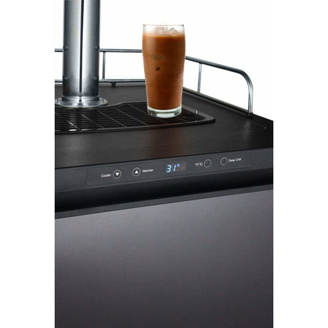 Kegco 24" Wide Cold Brew Coffee Dual Tap Black Stainless Steel Kegerator ICK30X-2 Coffee Dispensers ICK30X-2NK Wine Coolers Empire