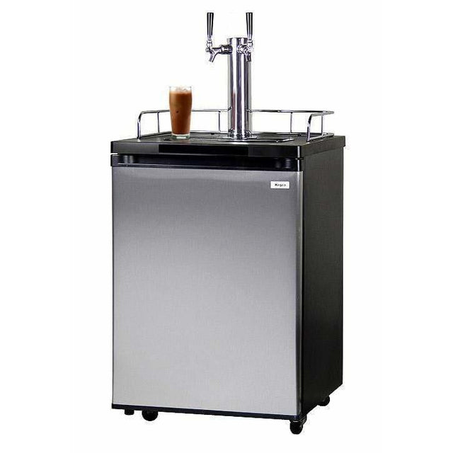 Kegco 24" Wide Cold Brew Coffee Dual Tap Stainless Steel Kegerator ICK20S-2 Coffee Dispensers ICK20S-2NK Wine Coolers Empire