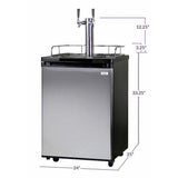 Kegco 24" Wide Cold Brew Coffee Dual Tap Stainless Steel Kegerator ICK20S-2 Coffee Dispensers ICK20S-2NK Wine Coolers Empire