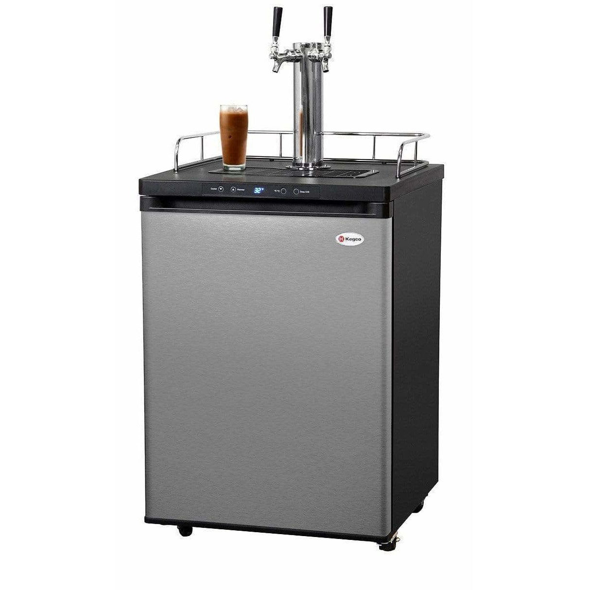 Kegco 24" Wide Cold Brew Coffee Dual Tap Stainless Steel Kegerator ICK30S-2 Coffee Dispensers ICK30S-2NK Wine Coolers Empire