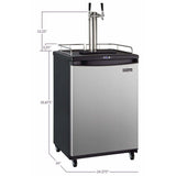 Kegco 24" Wide Cold Brew Coffee Dual Tap Stainless Steel Kegerator ICZ163S-2 Coffee Dispensers ICZ163S-2NK Wine Coolers Empire