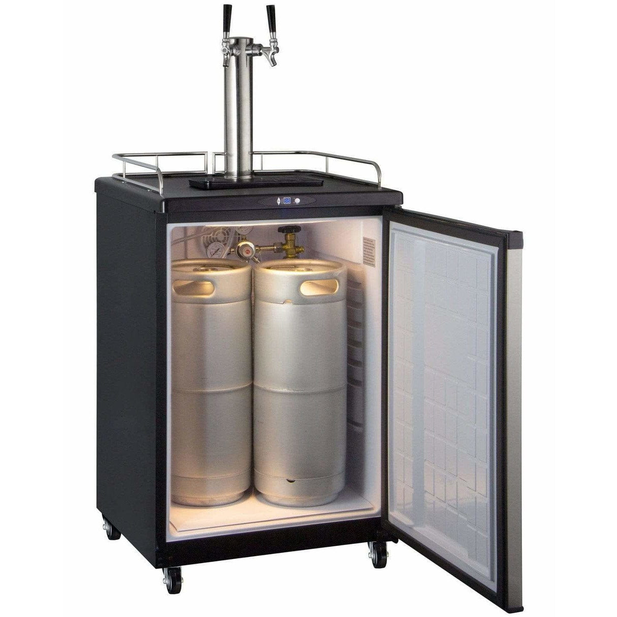 Kegco 24" Wide Cold Brew Coffee Dual Tap Stainless Steel Kegerator ICZ163S-2 Coffee Dispensers ICZ163S-2NK Wine Coolers Empire