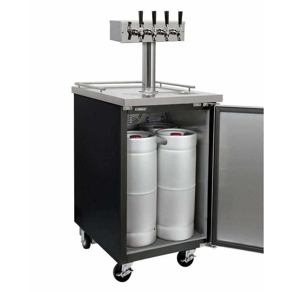 Kegco 24" Wide Cold Brew Coffee Four Tap Black Kegerator ICXCK-1B-4 Coffee Dispensers ICXCK-1B-4 Wine Coolers Empire