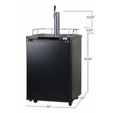 Kegco 24" Wide Cold Brew Coffee Single Tap Black Kegerator ICK20B-1 Coffee Dispensers ICK20B-1NK Wine Coolers Empire