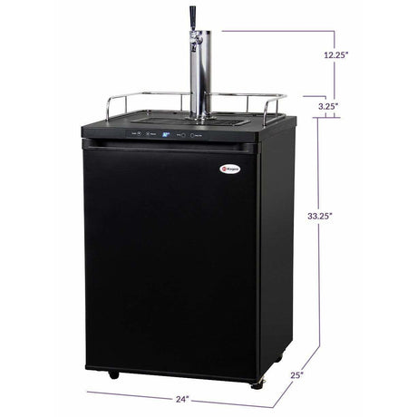 Kegco 24" Wide Cold Brew Coffee Single Tap Black Kegerator ICK30B-1 Coffee Dispensers ICK30B-1NK Wine Coolers Empire