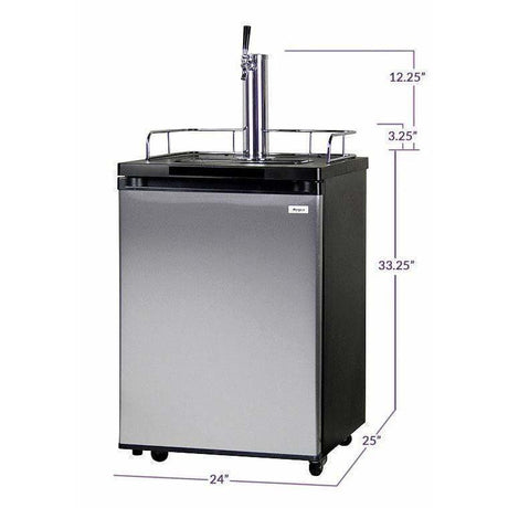 Kegco 24" Wide Cold Brew Coffee Single Tap Stainless Steel Kegerator ICK20S-1 Coffee Dispensers ICK20S-1NK Wine Coolers Empire